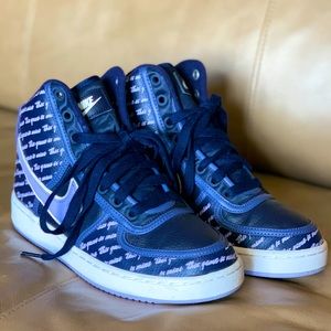 Nike Vandal “This game is mine” size 7.5 purple and navy high top